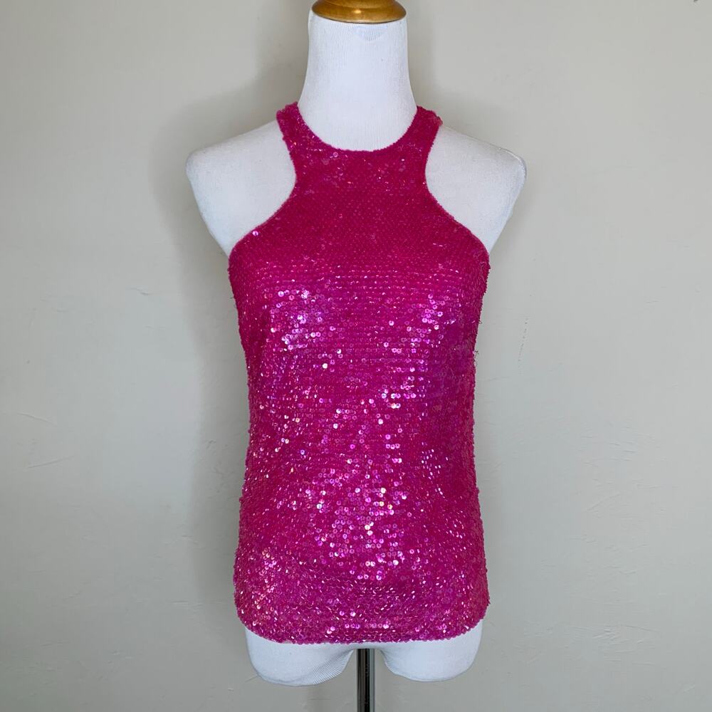 French Connection Sparkle Sequin Tank Sz 2 NYE New Years